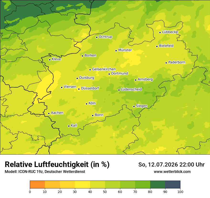 Modellkarte ICON-RUC – relhum – nrw