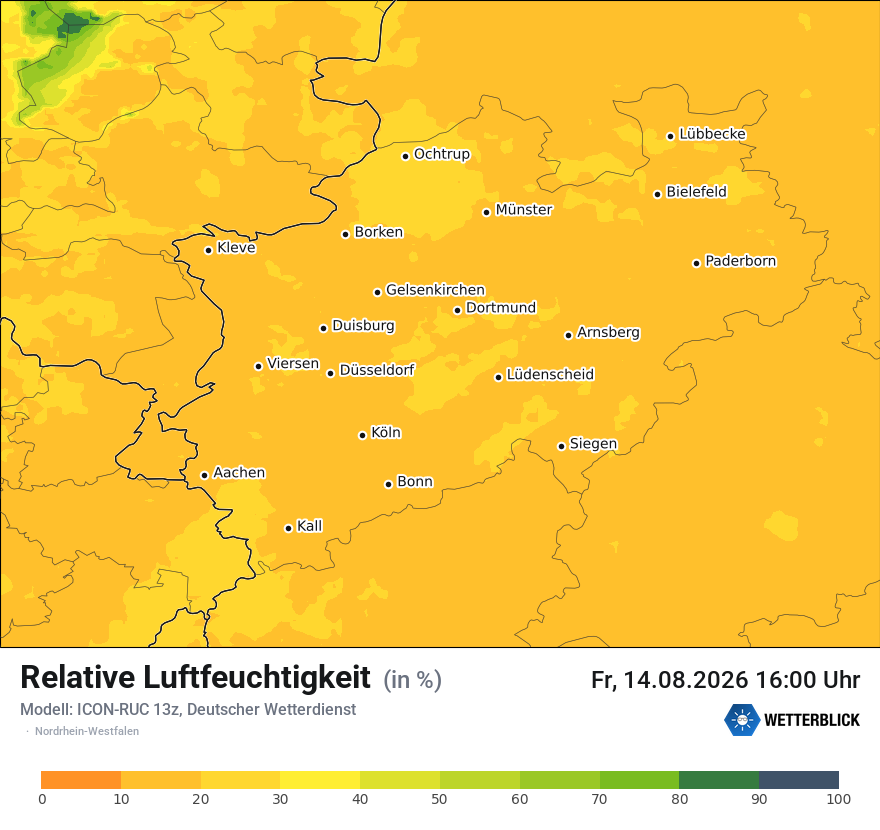 Modellkarte ICON-RUC – relhum – nrw