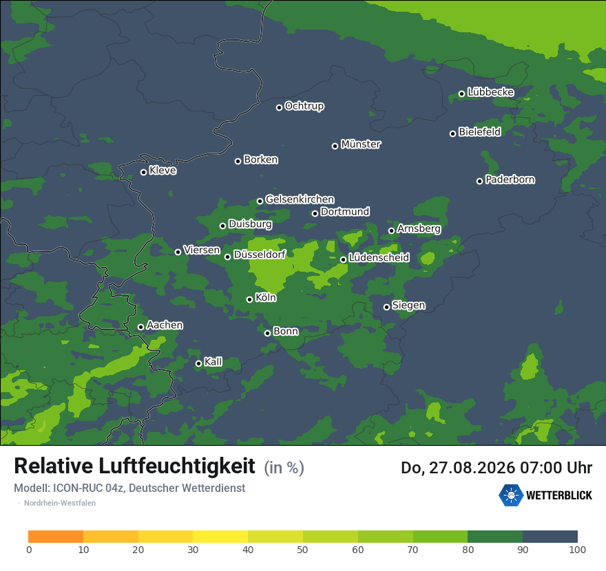 Modellkarte ICON-RUC – relhum – nrw