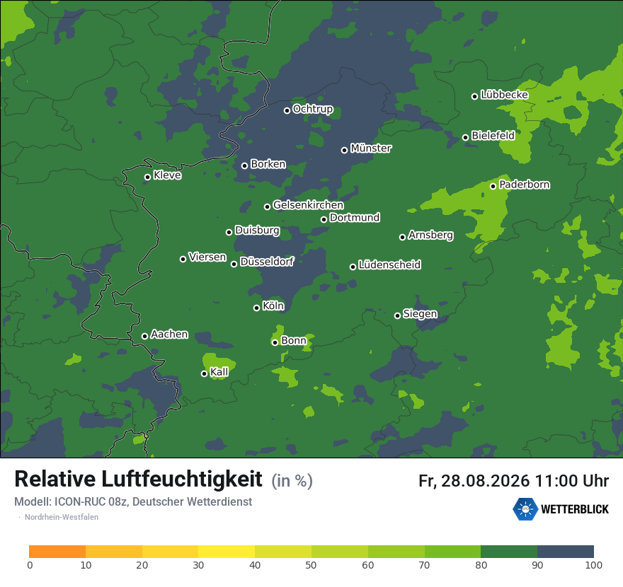 Modellkarte ICON-RUC – relhum – nrw