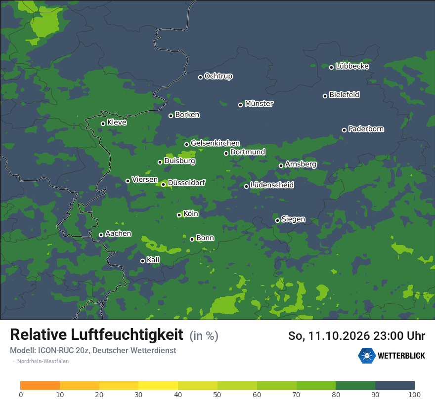 Modellkarte ICON-RUC – relhum – nrw