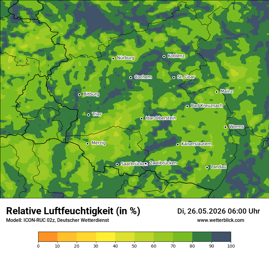Modellkarte ICON-RUC – relhum – rp