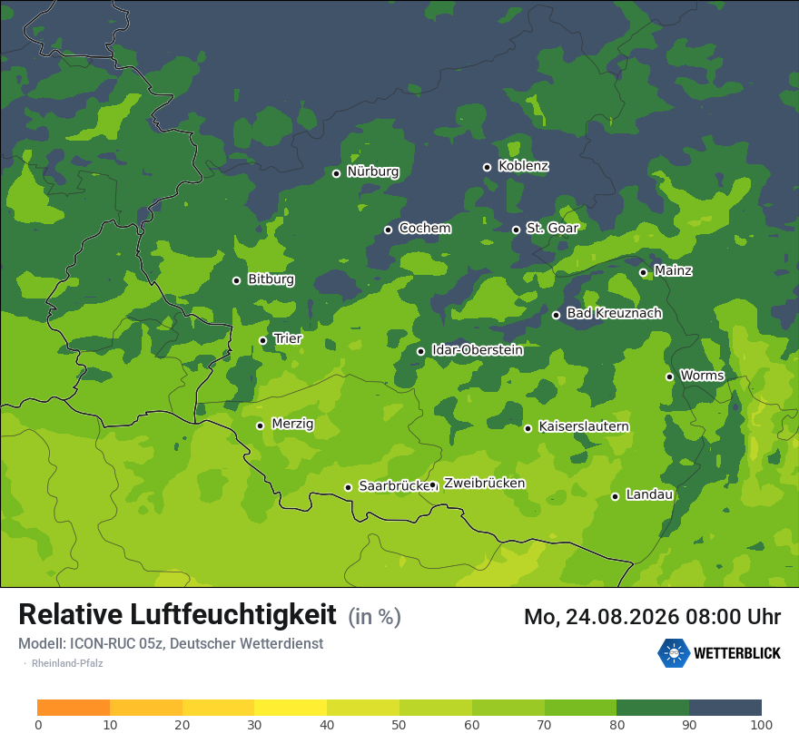 Modellkarte ICON-RUC – relhum – rp