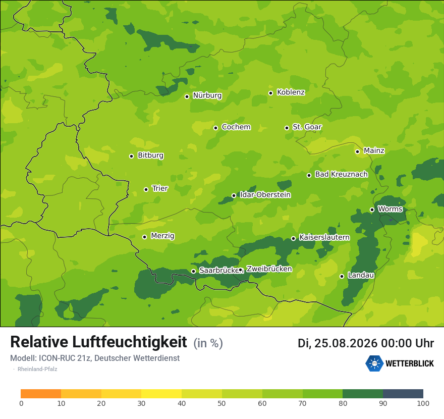 Modellkarte ICON-RUC – relhum – rp