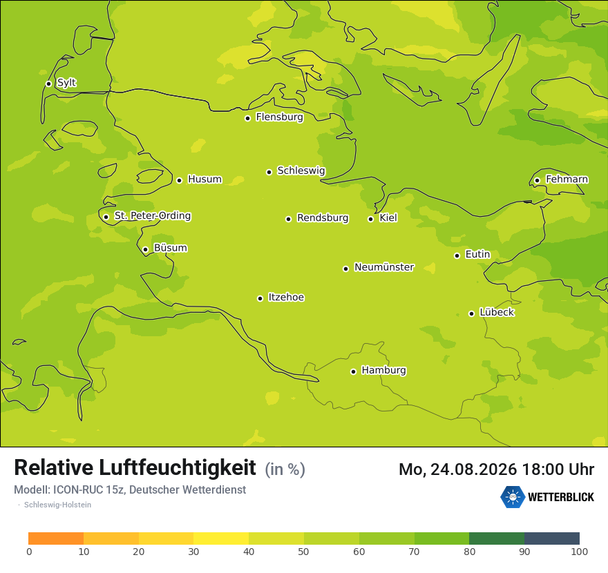 Modellkarte ICON-RUC – relhum – sh