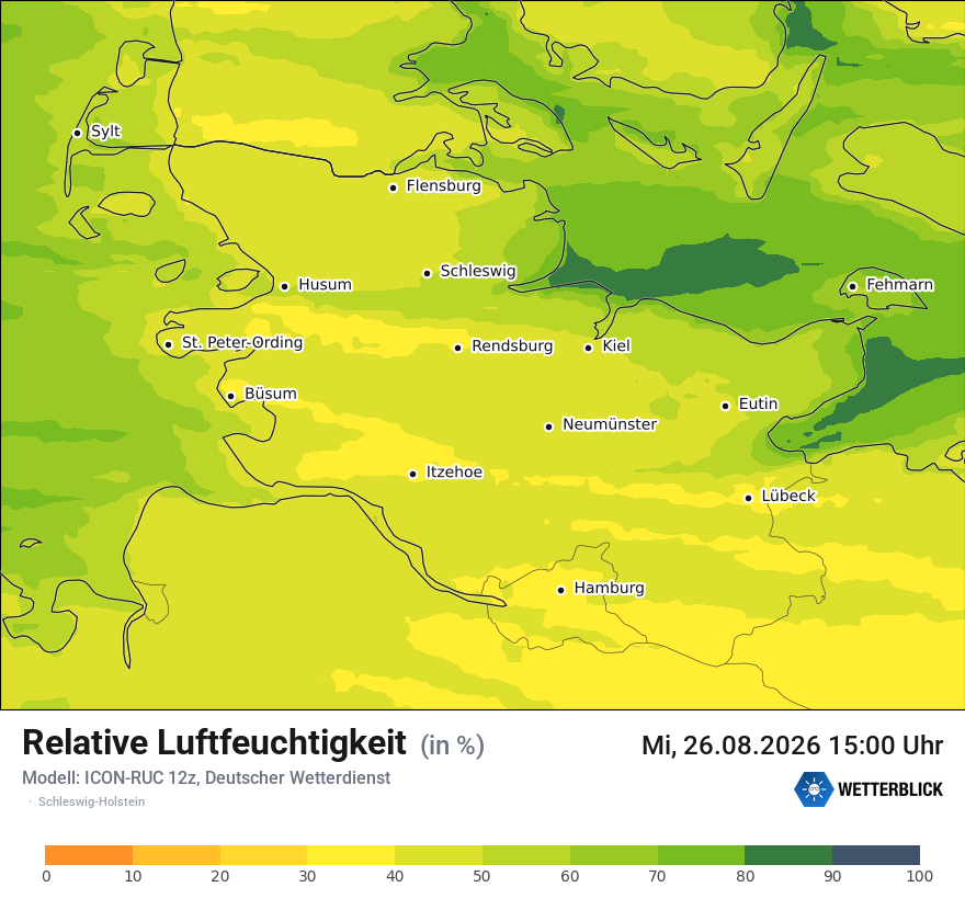 Modellkarte ICON-RUC – relhum – sh