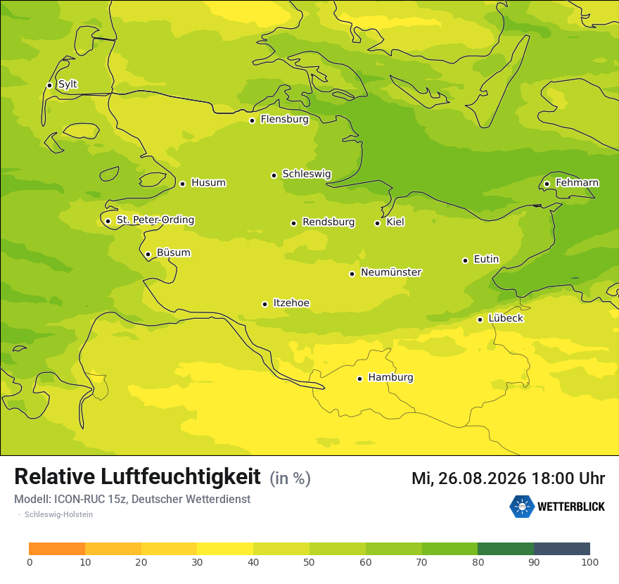 Modellkarte ICON-RUC – relhum – sh