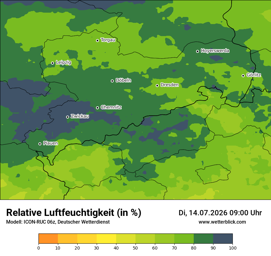 Modellkarte ICON-RUC – relhum – sn