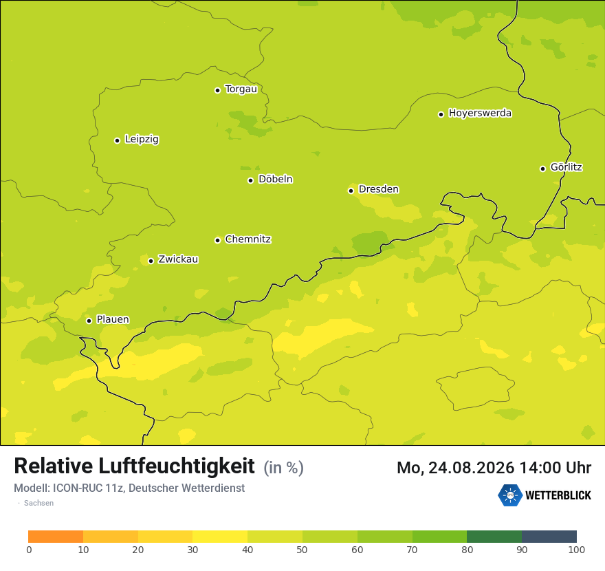 Modellkarte ICON-RUC – relhum – sn