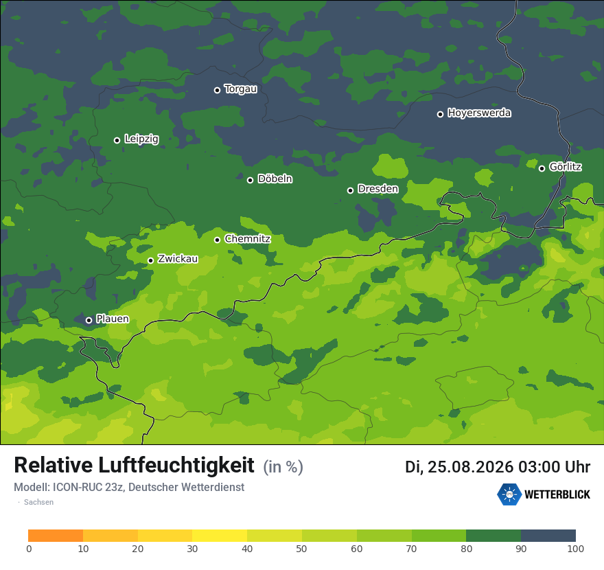 Modellkarte ICON-RUC – relhum – sn