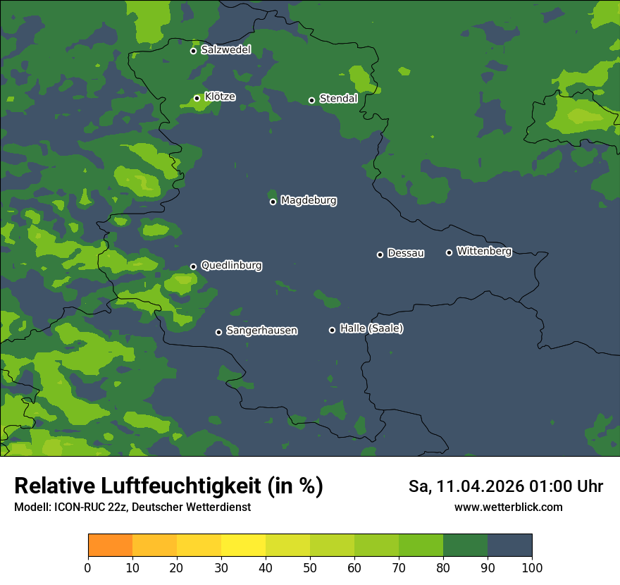 Modellkarte ICON-RUC – relhum – st