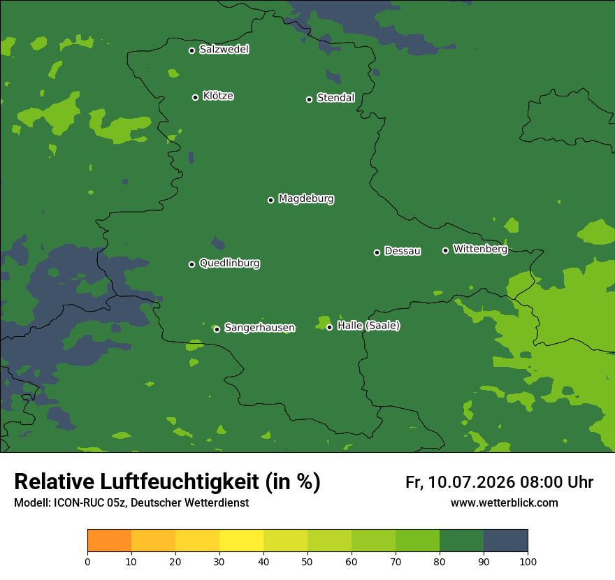 Modellkarte ICON-RUC – relhum – st