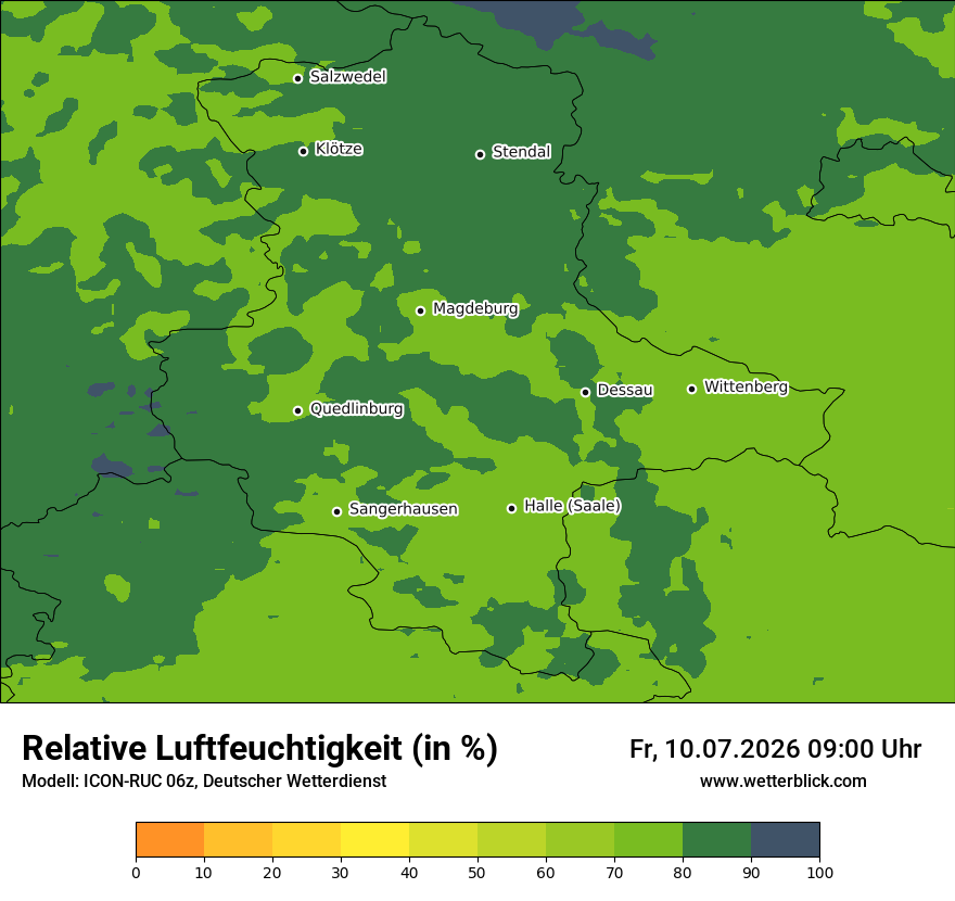Modellkarte ICON-RUC – relhum – st