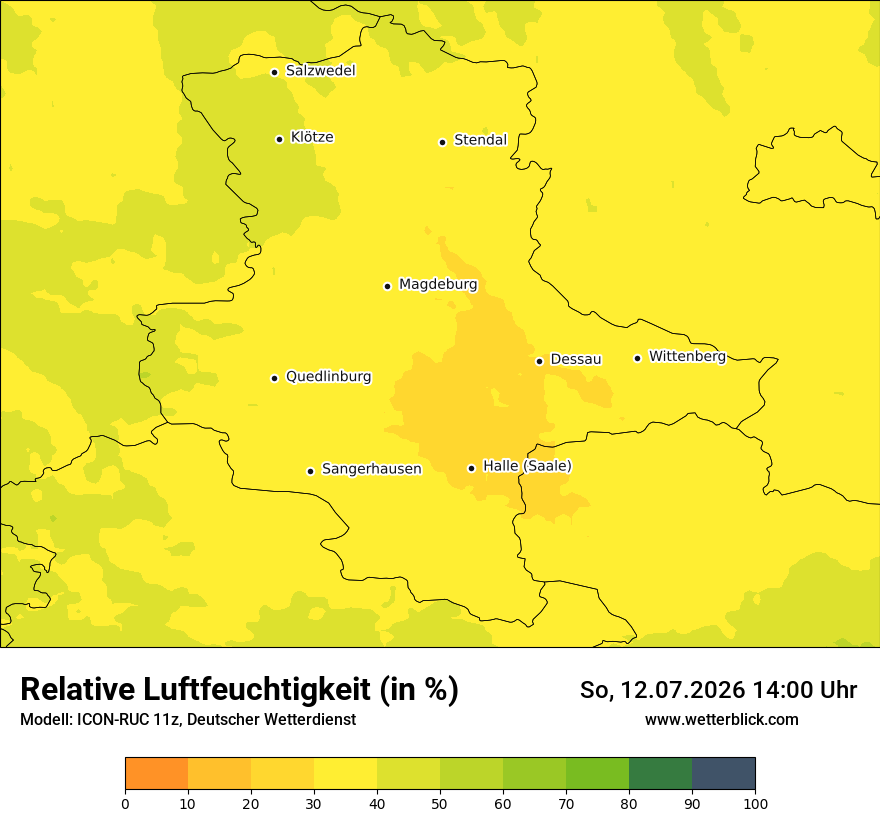 Modellkarte ICON-RUC – relhum – st
