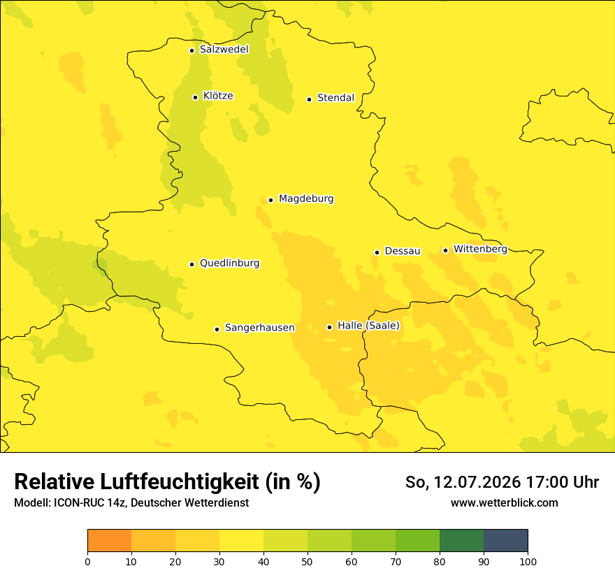 Modellkarte ICON-RUC – relhum – st