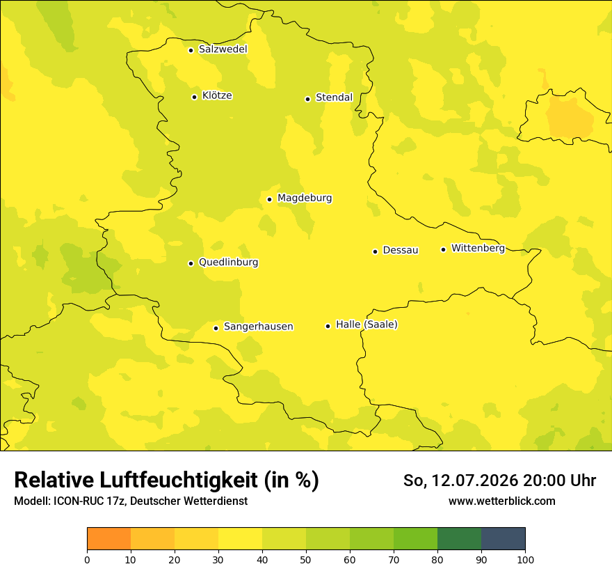 Modellkarte ICON-RUC – relhum – st