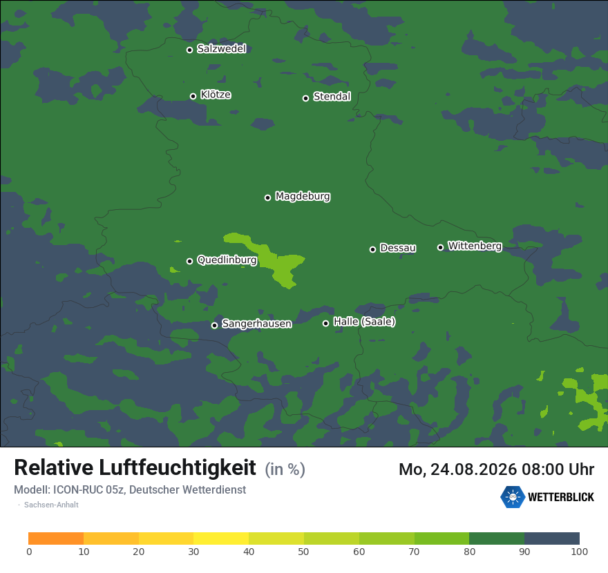 Modellkarte ICON-RUC – relhum – st