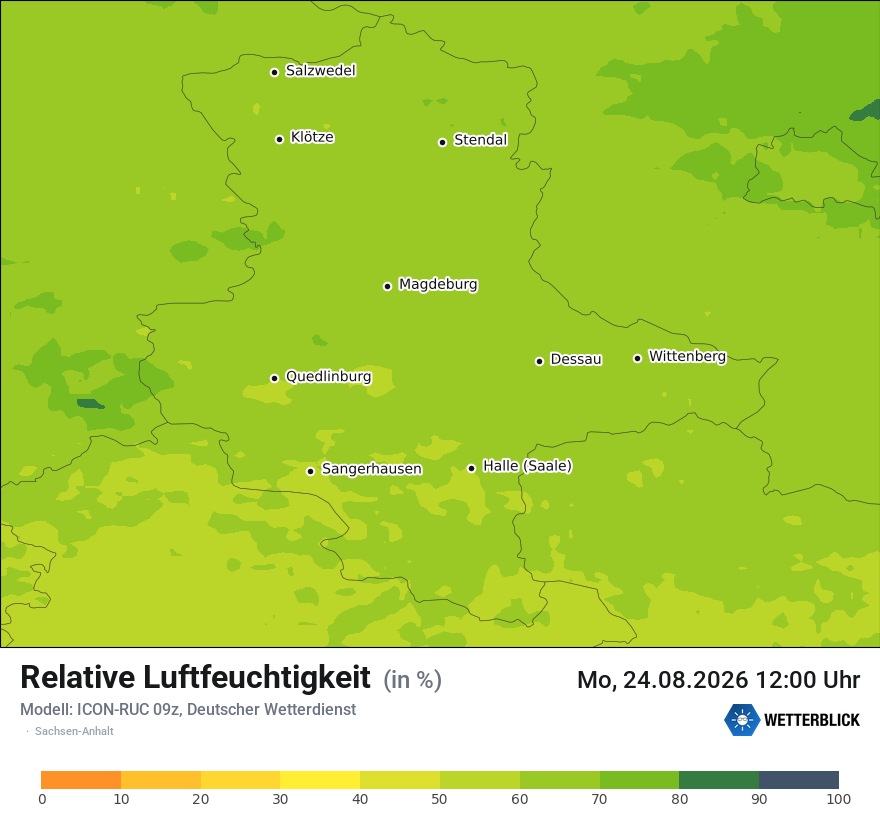 Modellkarte ICON-RUC – relhum – st