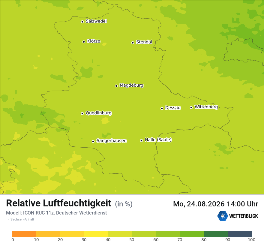 Modellkarte ICON-RUC – relhum – st