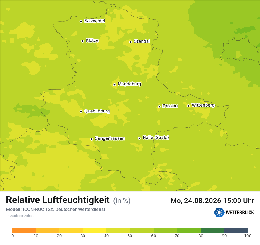 Modellkarte ICON-RUC – relhum – st