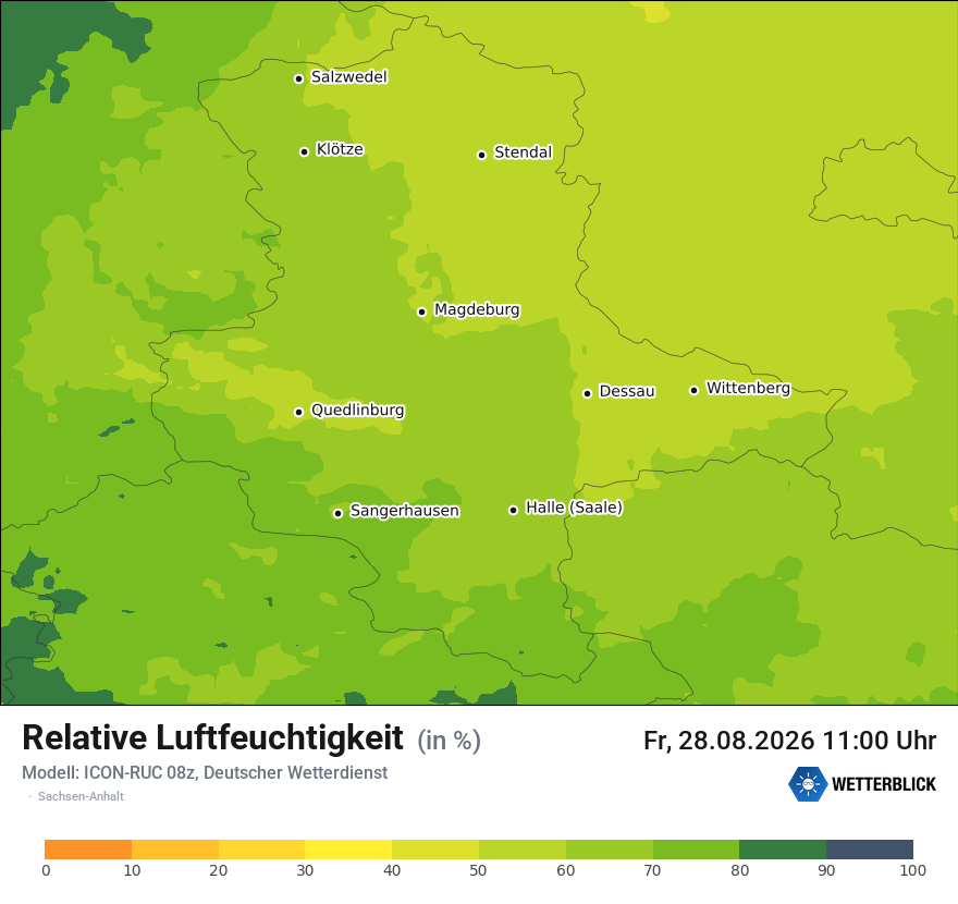 Modellkarte ICON-RUC – relhum – st