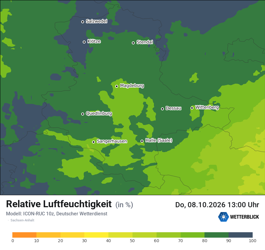 Modellkarte ICON-RUC – relhum – st