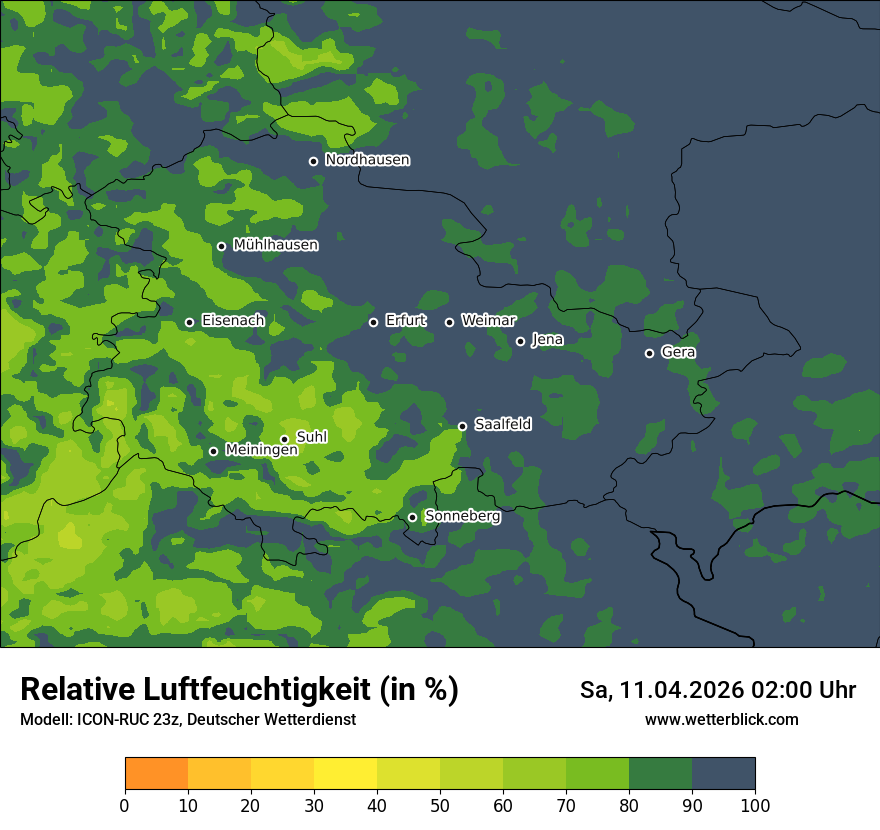 Modellkarte ICON-RUC – relhum – th