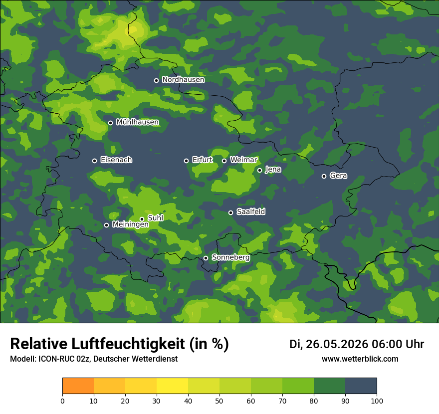 Modellkarte ICON-RUC – relhum – th
