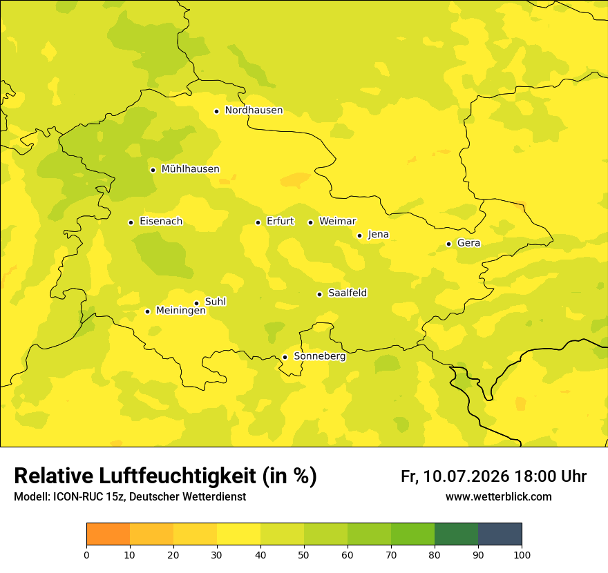 Modellkarte ICON-RUC – relhum – th