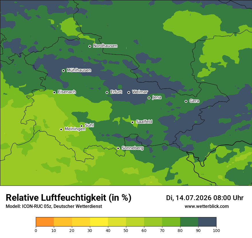 Modellkarte ICON-RUC – relhum – th