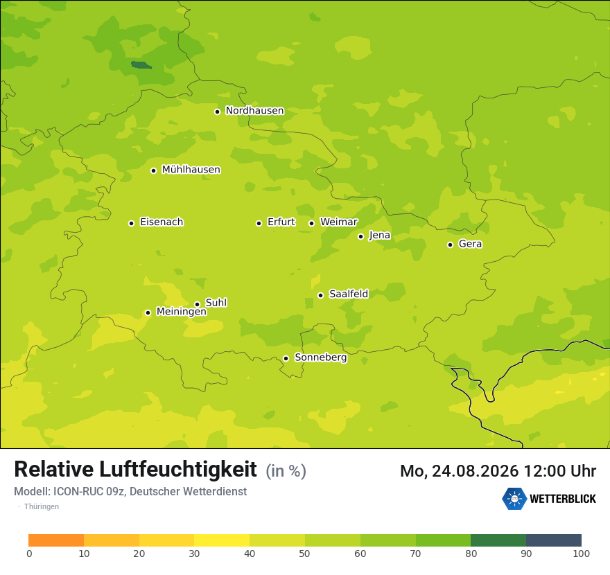 Modellkarte ICON-RUC – relhum – th