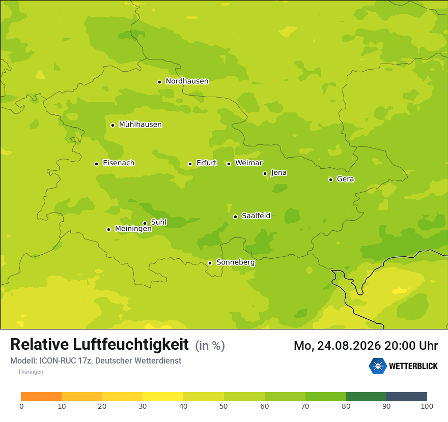 Modellkarte ICON-RUC – relhum – th