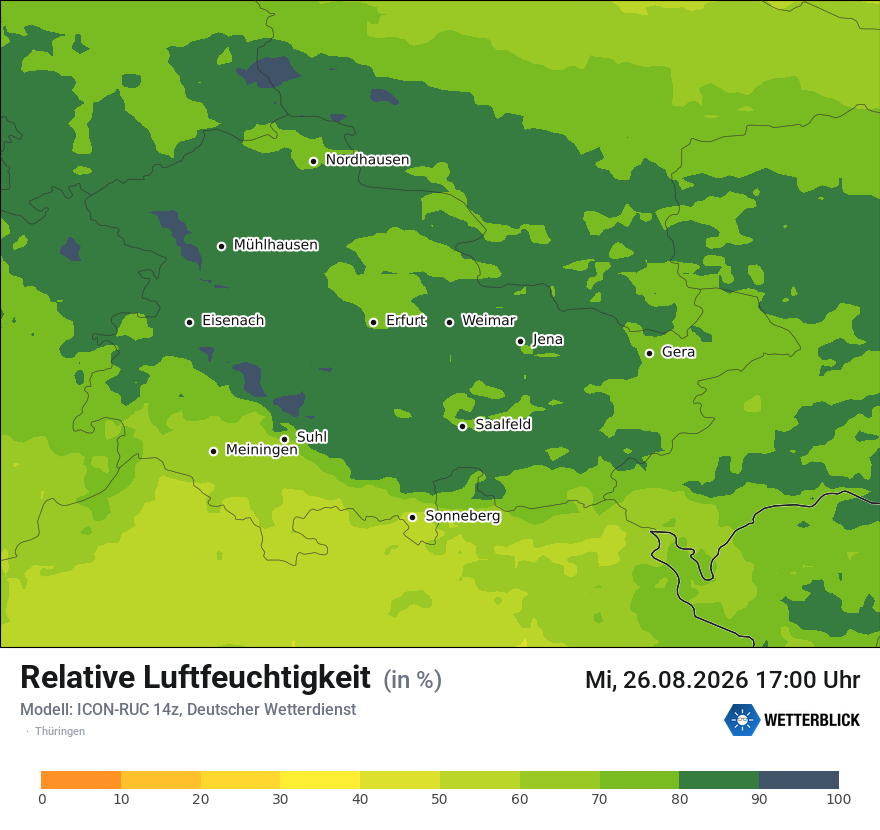 Modellkarte ICON-RUC – relhum – th