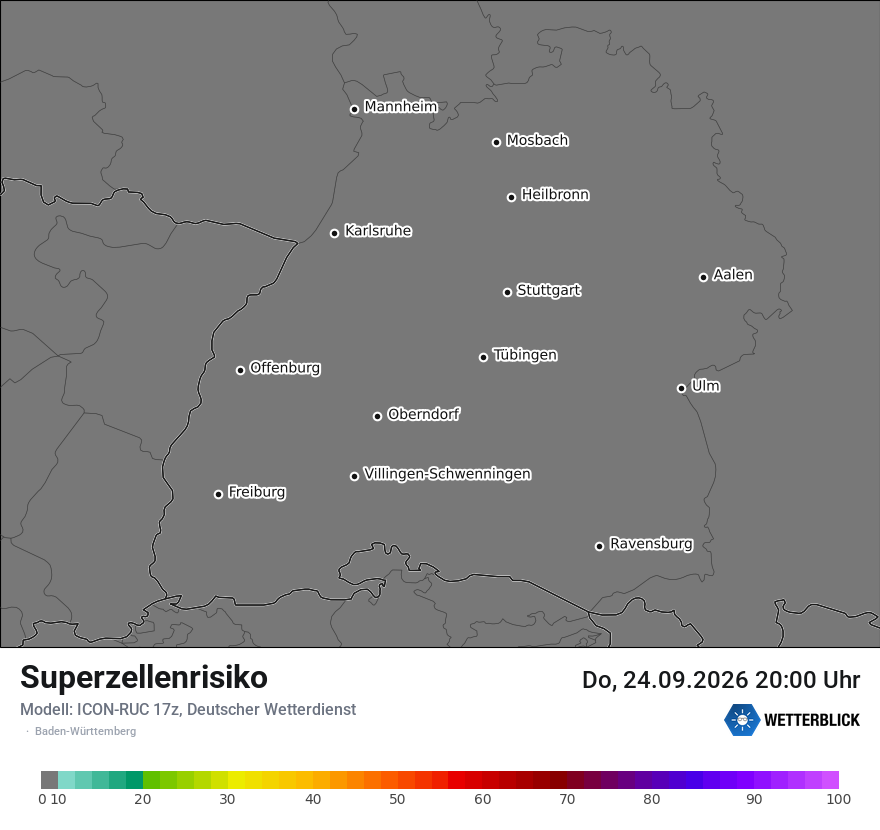 Modellkarte ICON-RUC – superzellenrisiko – bw