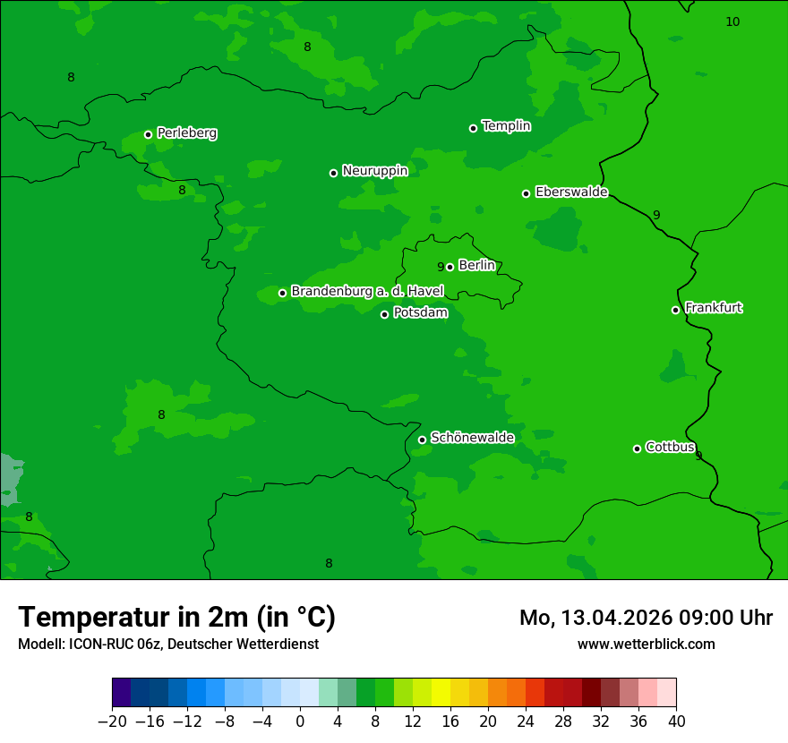 Modellkarte ICON-RUC – t2m – bb