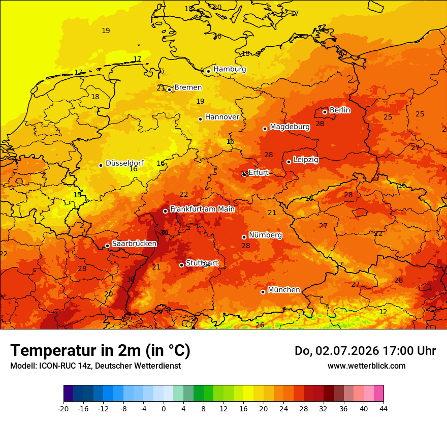 Wetterbild ICON-RUC