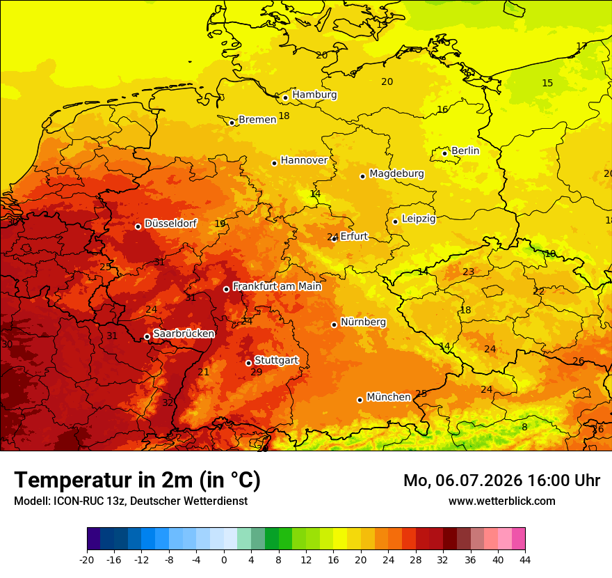 Wetterbild ICON-RUC
