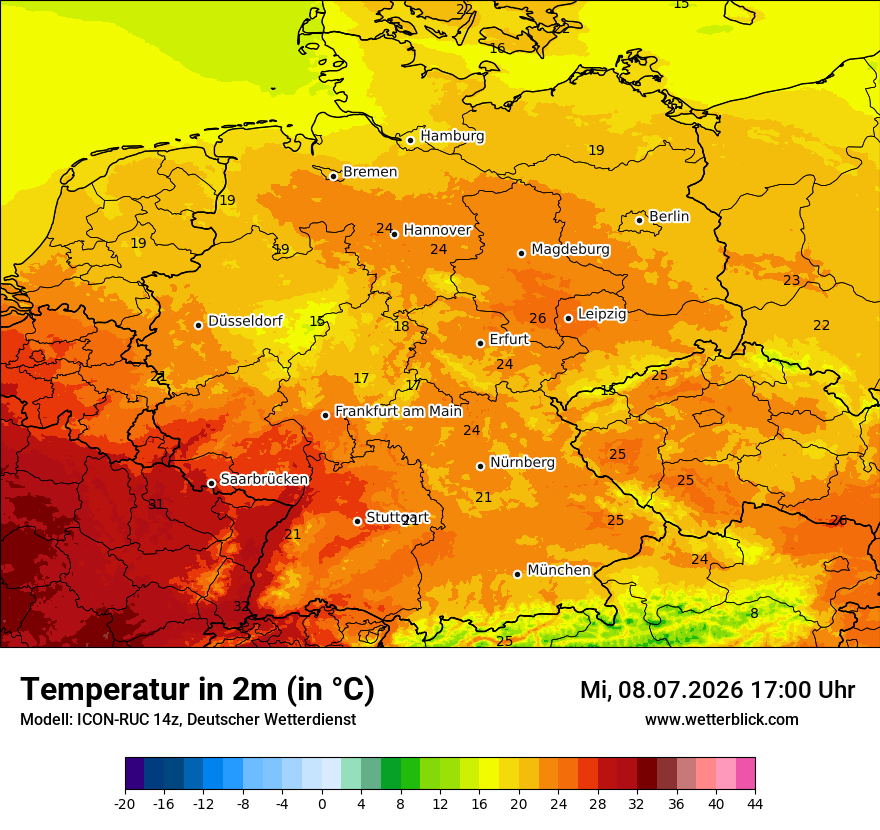 Wetterbild ICON-RUC