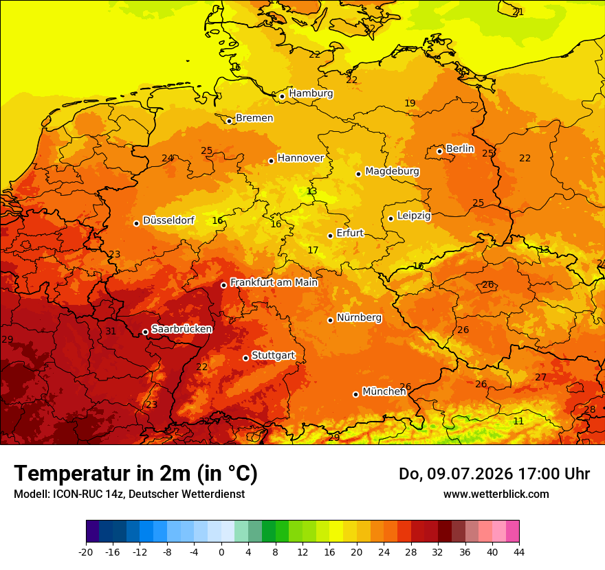 Wetterbild ICON-RUC