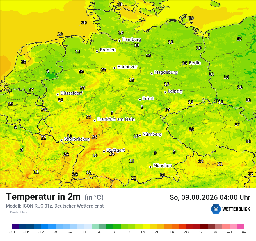 Wetterbild ICON-RUC