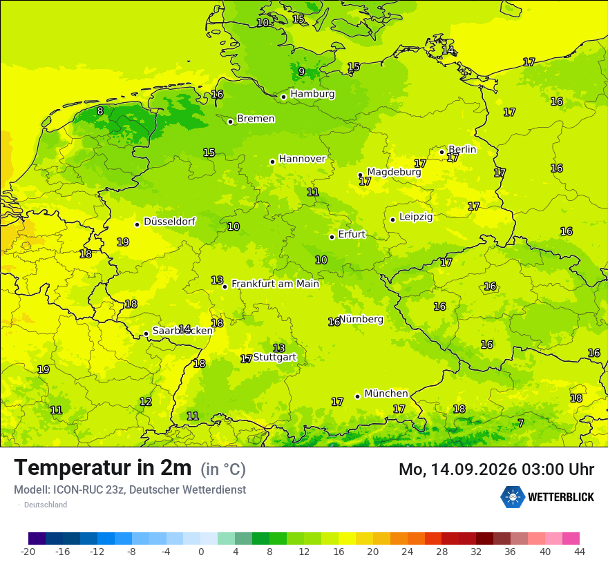 Wetterbild ICON-RUC