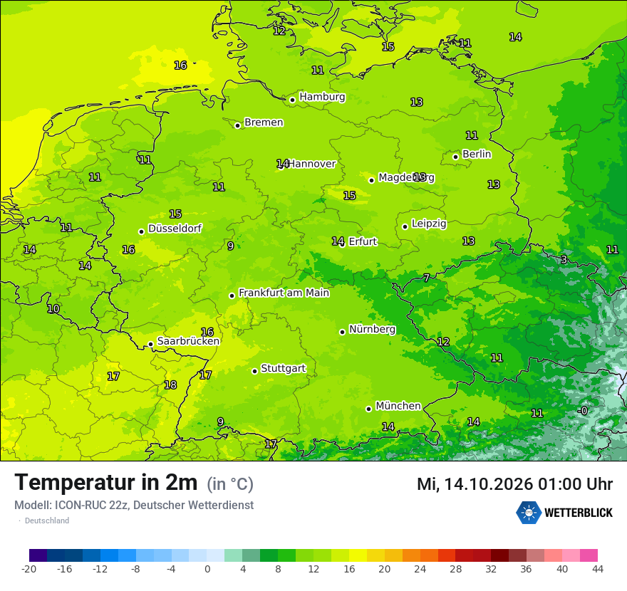 Wetterbild ICON-RUC