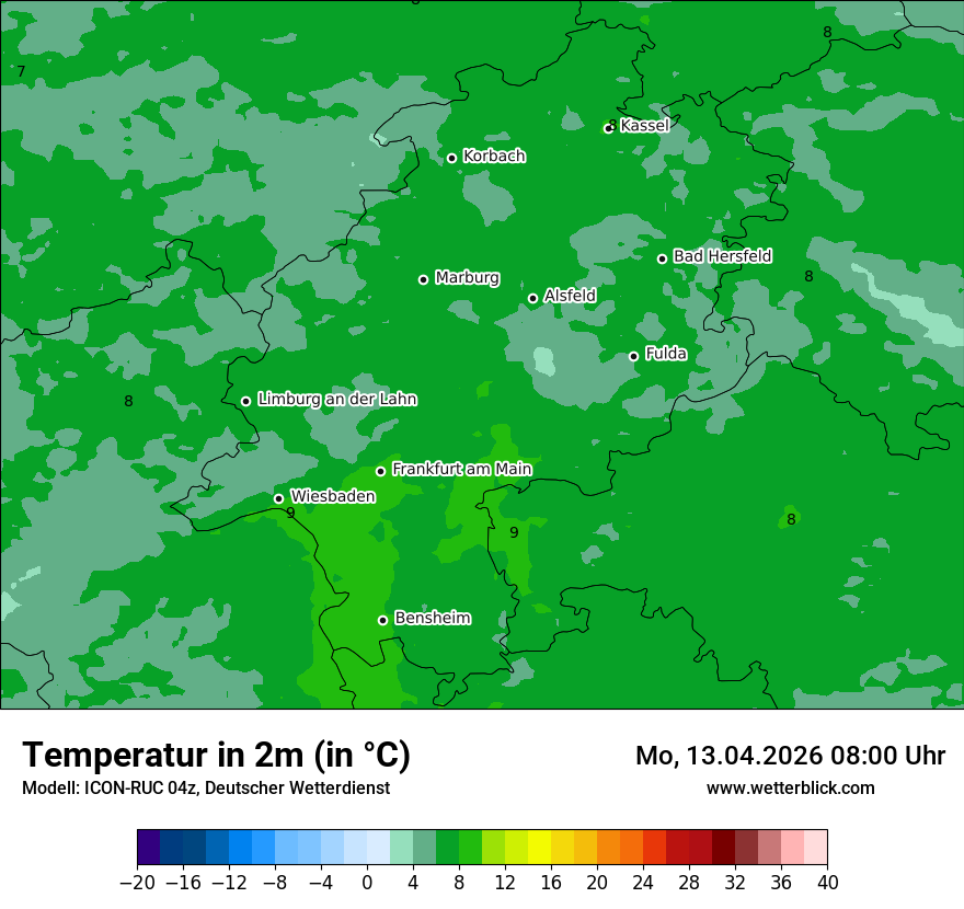 Modellkarte ICON-RUC – t2m – he
