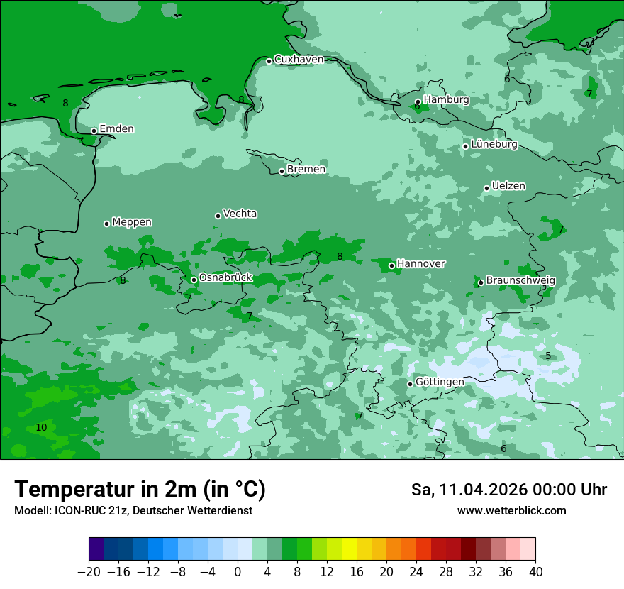 Modellkarte ICON-RUC – t2m – ni