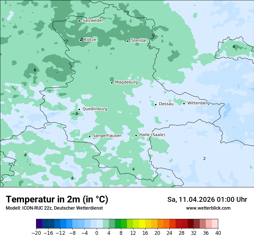 Modellkarte ICON-RUC – t2m – st