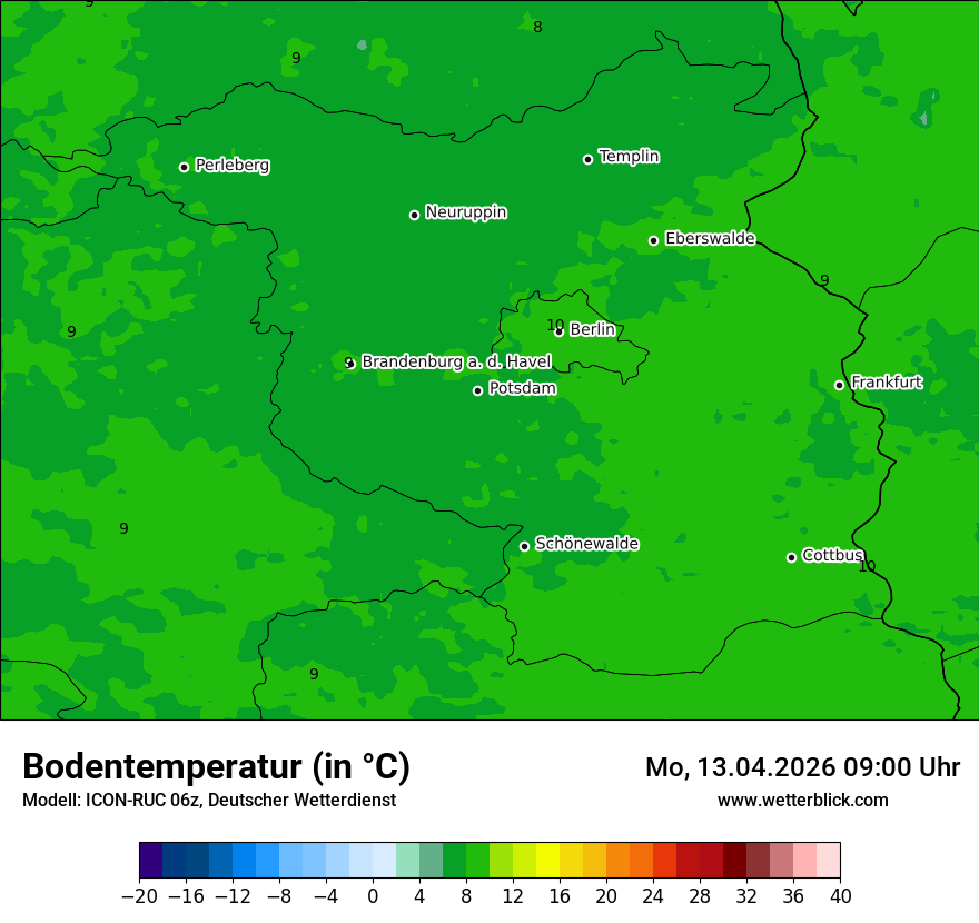 Modellkarte ICON-RUC – t_g – bb