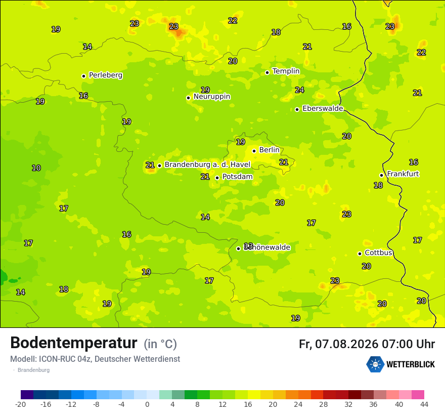 Modellkarte ICON-RUC – t_g – bb