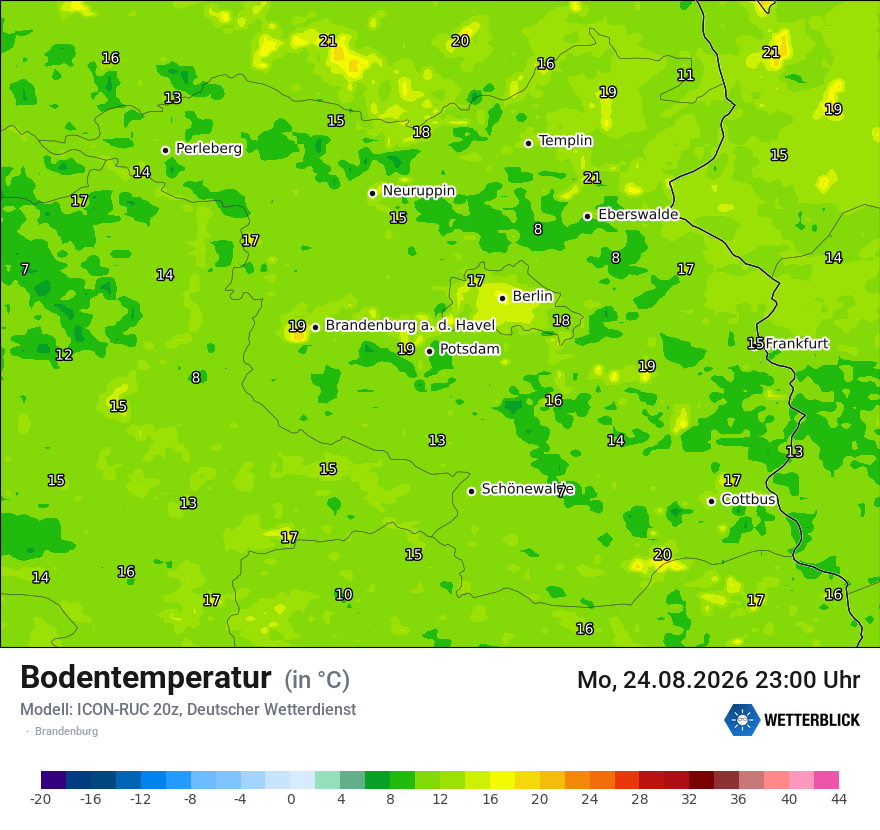 Modellkarte ICON-RUC – t_g – bb