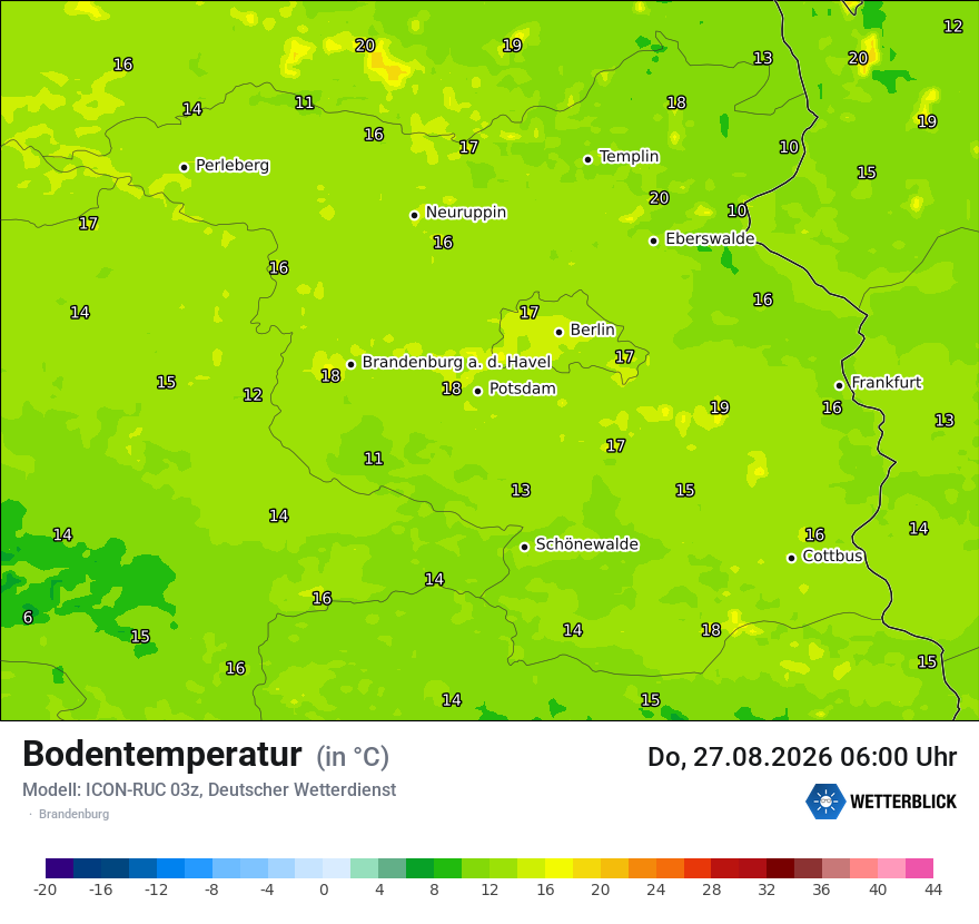 Modellkarte ICON-RUC – t_g – bb