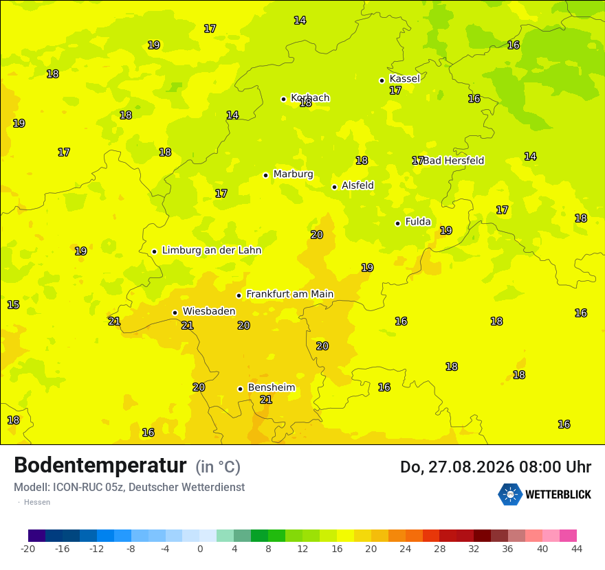 Modellkarte ICON-RUC – t_g – he